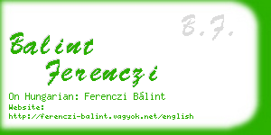 balint ferenczi business card