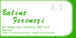 balint ferenczi business card